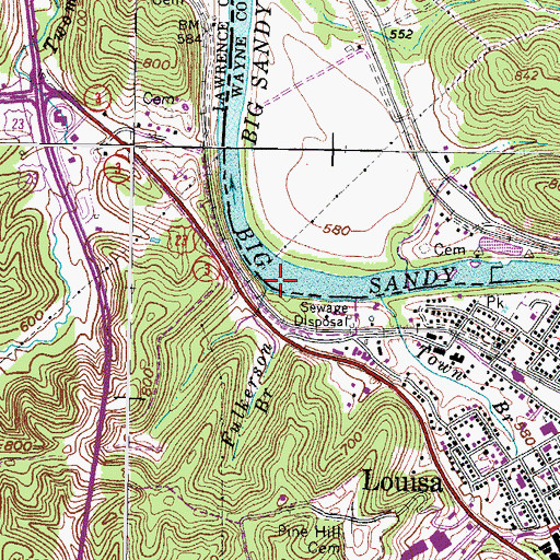 Topographic Map of Fulkerson Branch, KY