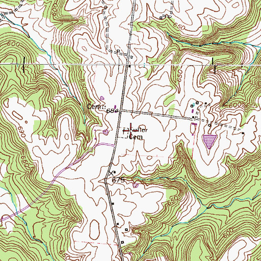 Topographic Map of Fuller Cemetery, KY