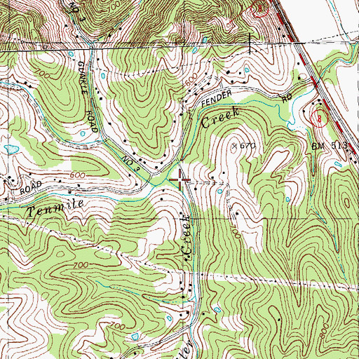Topographic Map of Fuller Creek, KY