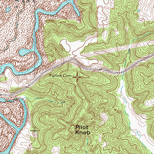 Topographic Map of Fulton Cemetery, KY