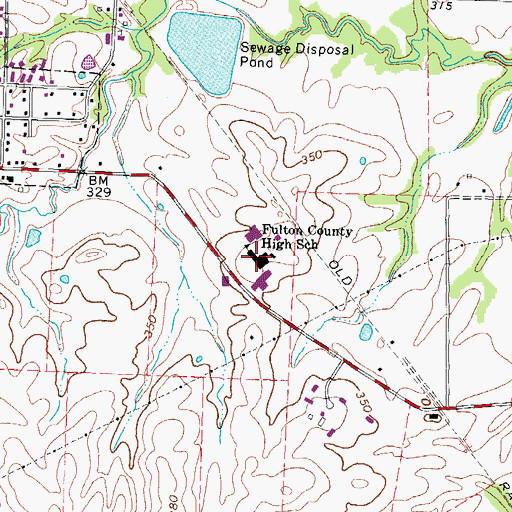 Topographic Map of Fulton County High School, KY