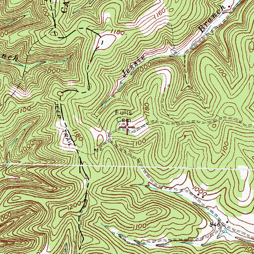 Topographic Map of Fults Cemetery, KY