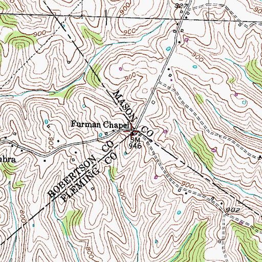 Topographic Map of Furman Chapel, KY