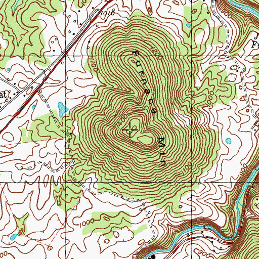 Topographic Map of Furnace Mountain, KY