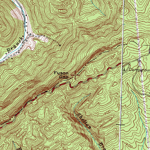 Topographic Map of Fuson Gap, KY