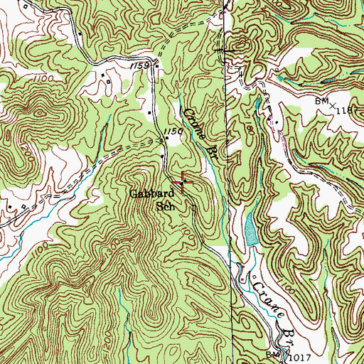 Topographic Map of Gabbard School (historical), KY
