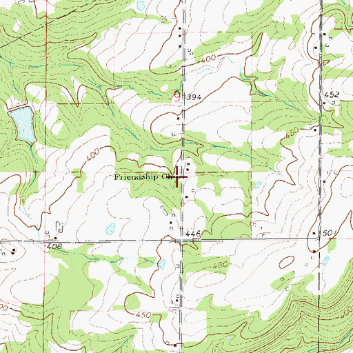 Topographic Map of Friendship Church, AR