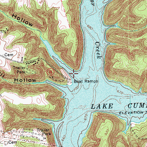 Topographic Map of Gable Hollow, KY