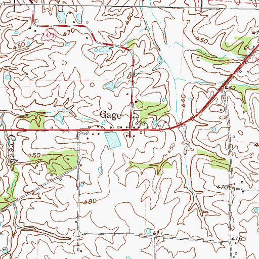 Topographic Map of Gage, KY