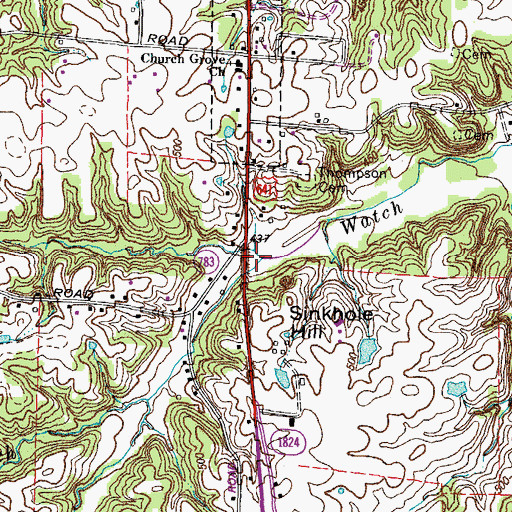 Topographic Map of Gain Branch, KY