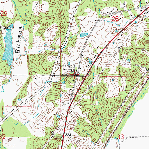 Topographic Map of Friendship Church, AR
