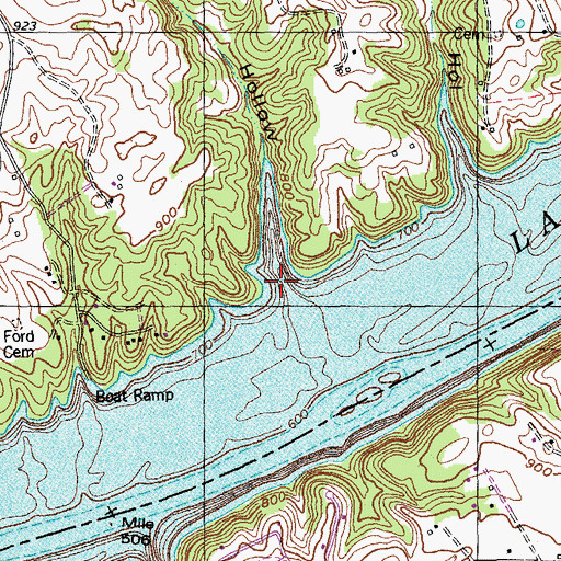 Topographic Map of Gaiths Hollow, KY