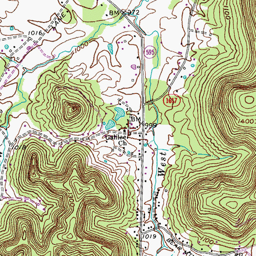 Topographic Map of Galilee Church, KY