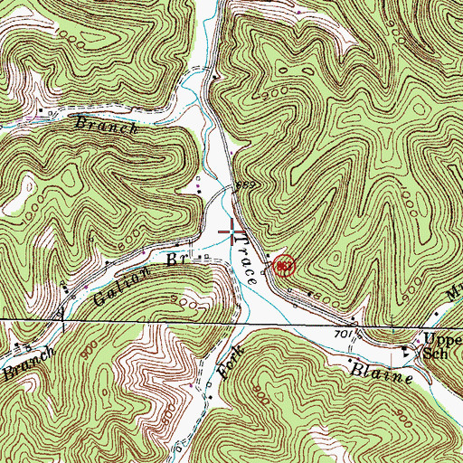 Topographic Map of Galion Branch, KY