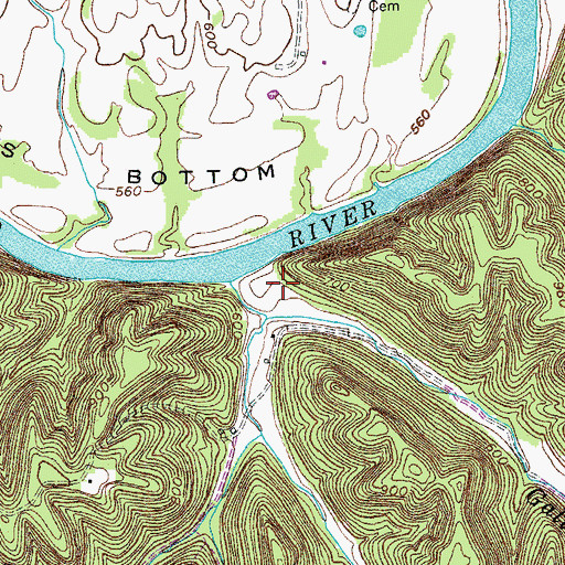 Topographic Map of Galloway Creek, KY
