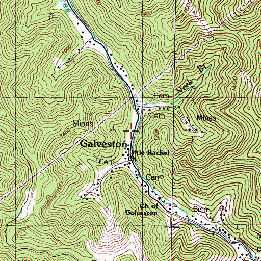 Topographic Map of Galveston, KY