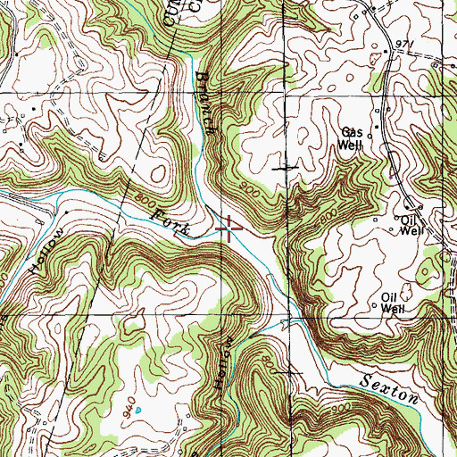 Topographic Map of Gamblin Branch, KY