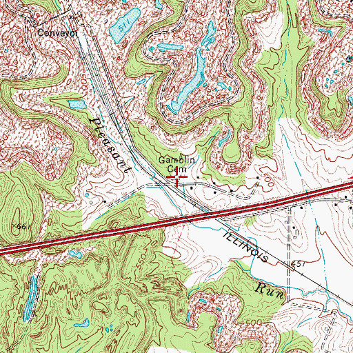 Topographic Map of Gamblin Cemetery, KY