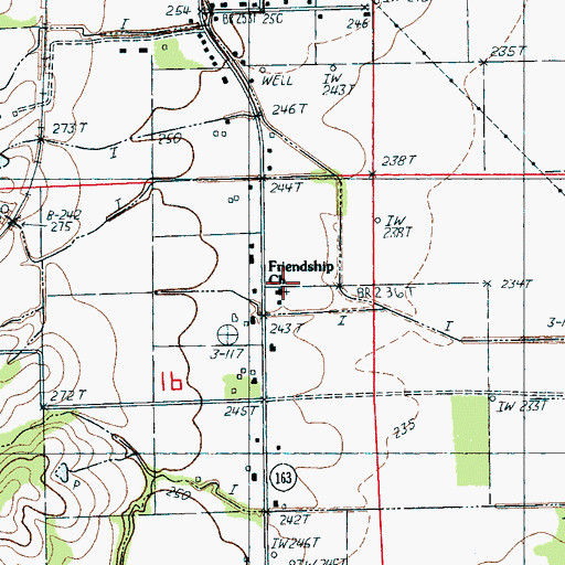 Topographic Map of Friendship Church, AR