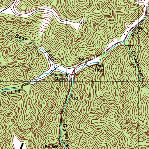 Topographic Map of Gannon Branch, KY