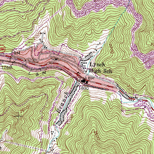 Topographic Map of Gap Branch, KY