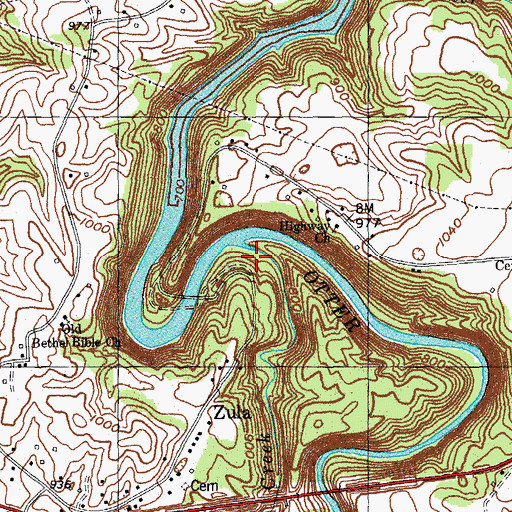 Topographic Map of Gap Creek, KY