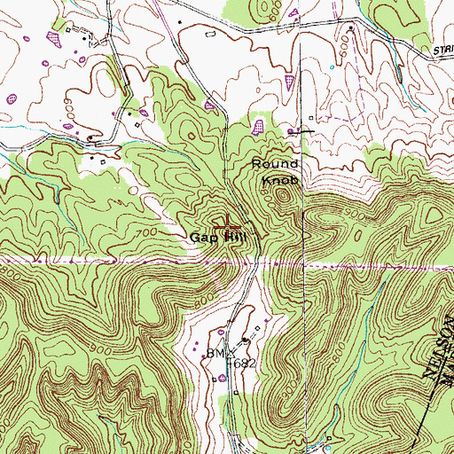 Topographic Map of Gap Hill, KY