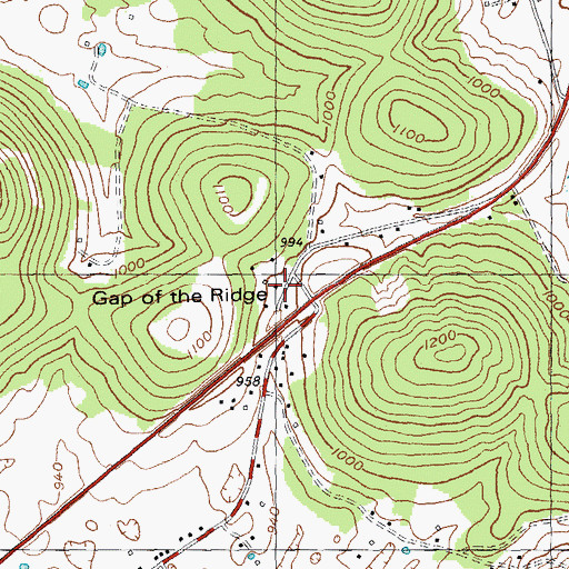 Topographic Map of Gap of the Ridge, KY