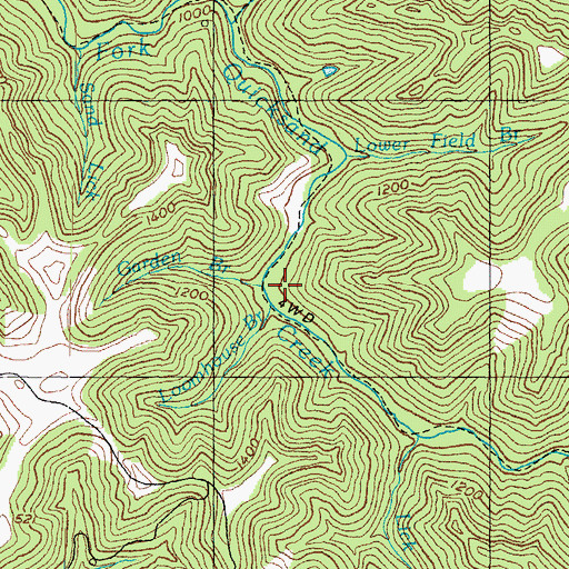 Topographic Map of Garden Branch, KY