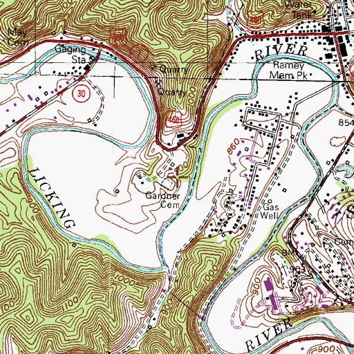 Topographic Map of Gardner Cemetery, KY