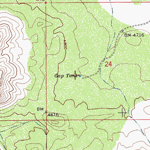 Topographic Map of Gap Tank, AZ