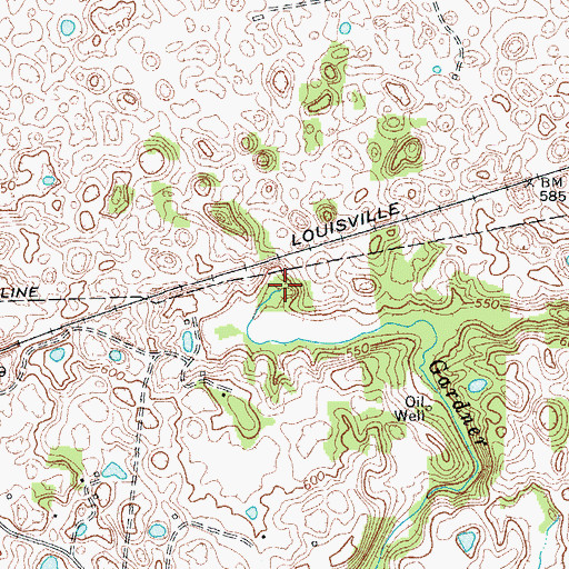 Topographic Map of Gardner Creek, KY