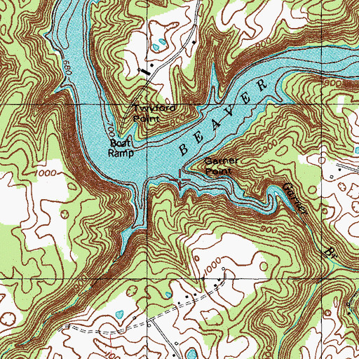 Topographic Map of Garner Branch, KY