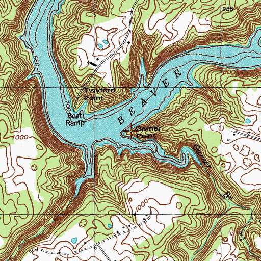 Topographic Map of Garner Point, KY