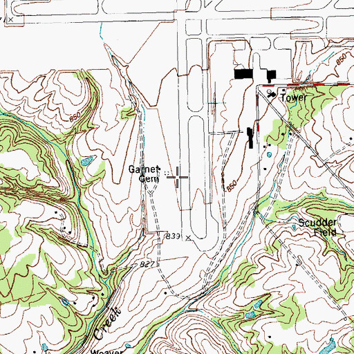 Topographic Map of Garnet Cemetery, KY