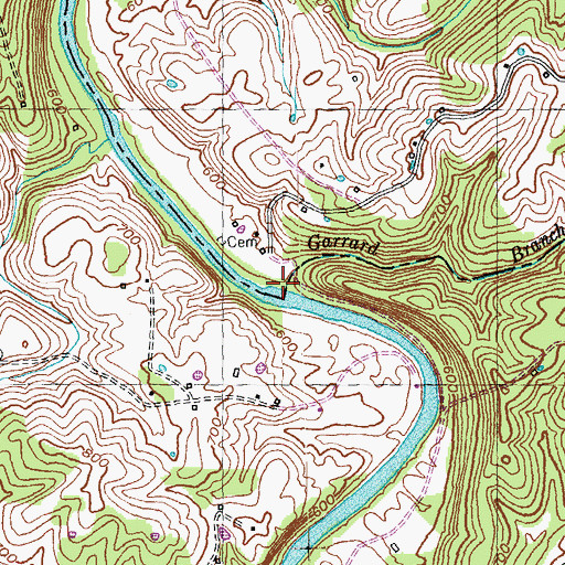 Topographic Map of Garrard Branch, KY