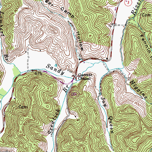 Topographic Map of Garred Chapel, KY