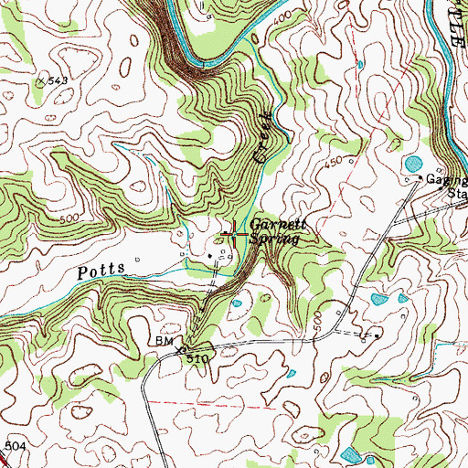 Topographic Map of Garrett Spring, KY