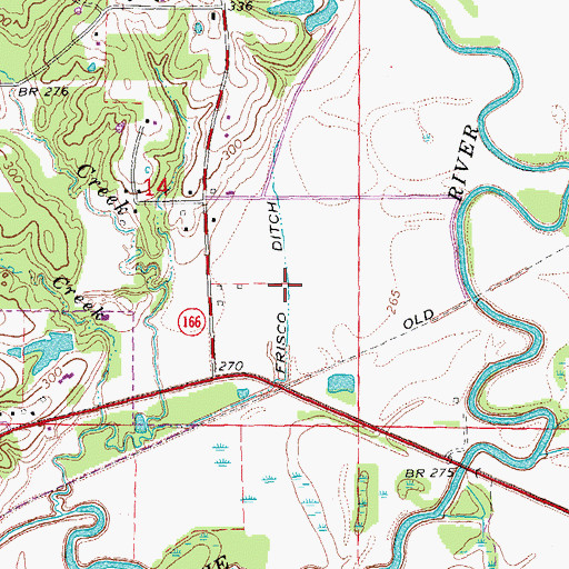 Topographic Map of Frisco Ditch, AR