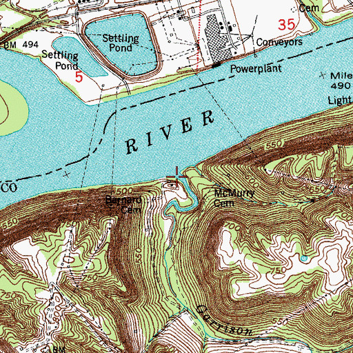 Topographic Map of Garrison Creek, KY