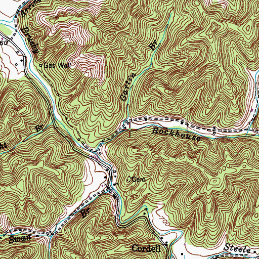 Topographic Map of Gartin Branch, KY