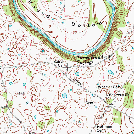 Topographic Map of Garvin Cemetery, KY