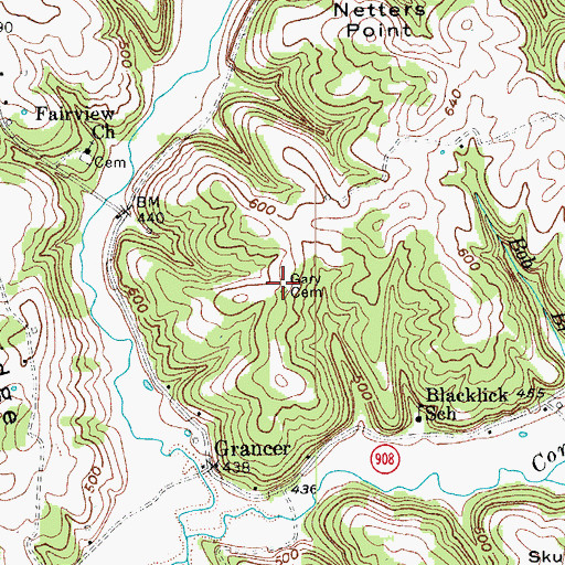 Topographic Map of Gary Cemetery, KY
