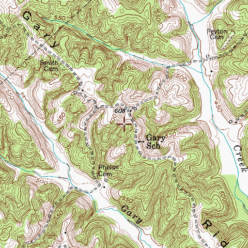 Topographic Map of Gary Ridge, KY