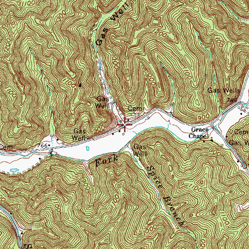 Topographic Map of Gas Well Hollow, KY