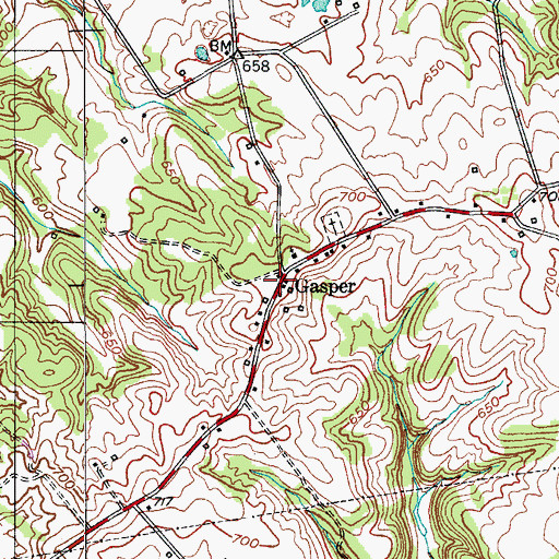 Topographic Map of Gasper, KY