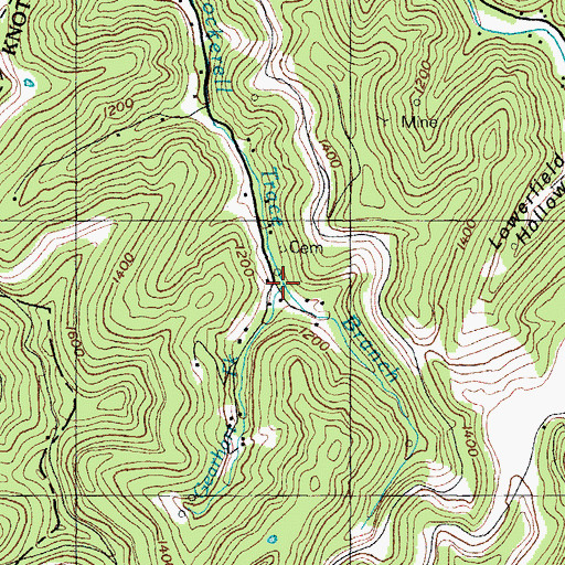 Topographic Map of Gearhart Fork, KY