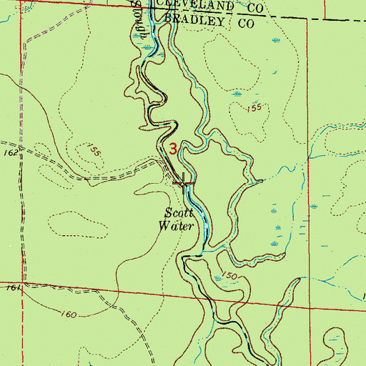 Topographic Map of Fritz Creek, AR