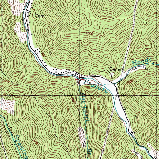 Topographic Map of Gearheart Branch, KY