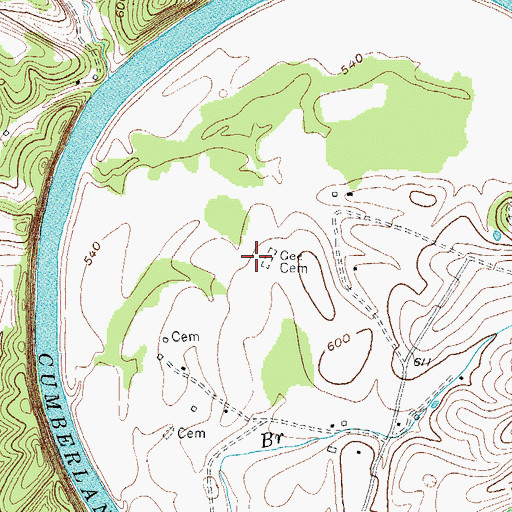 Topographic Map of Gee Cemetery, KY